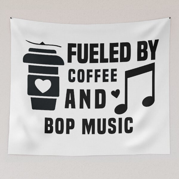 Item preview, fueled by coffee and bop music designed and sold by Shorim.