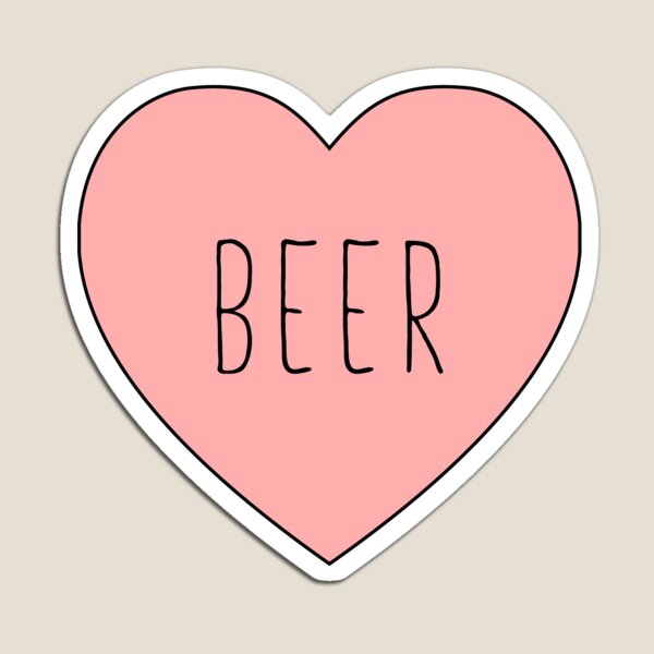 I Love Beer Heart | Black Variant Magnet