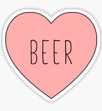 Pegatina Amo el corazón de la cerveza | Variante negra