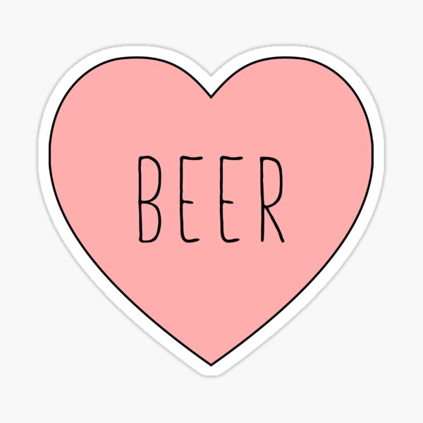 I Love Beer Heart | Black Variant Sticker