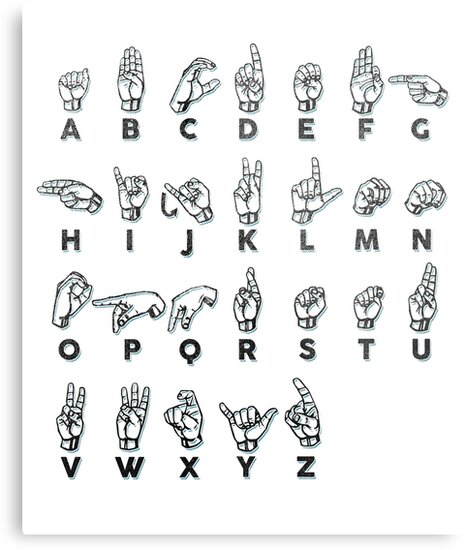 "American Sign Language ASL Alphabet" Metal Print by ...