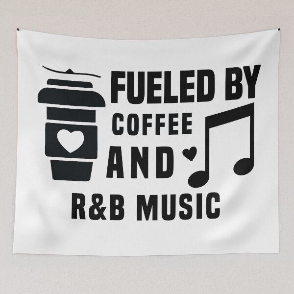 Item preview, fueled by coffee and R&B music designed and sold by Shorim.