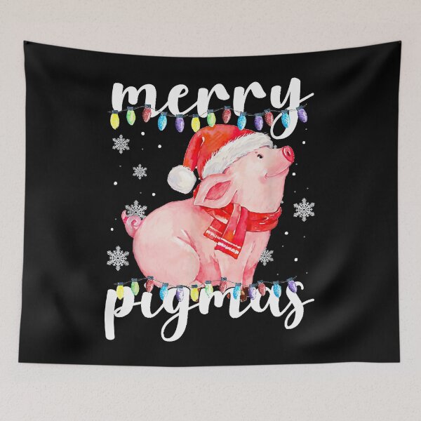 Item preview, Merry Pigmas Santa Pig Christmas Lights Pig Lover designed and sold by danieljames11.