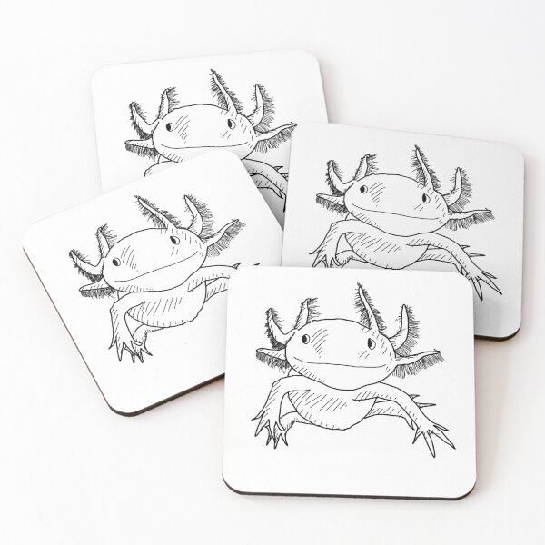 Item preview, Axolotl b&w linework designed and sold by Dopamine Dumpster.