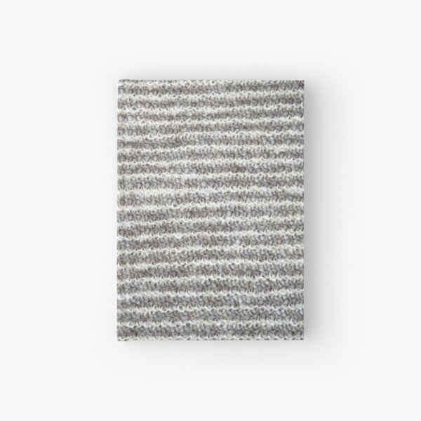 Gray and white garter stitch Hardcover Journal