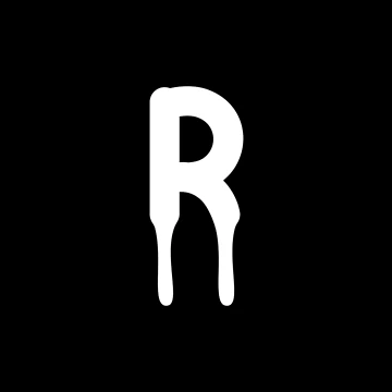Imagen de la obra Goteo Letra R Negro de RADesigns21
