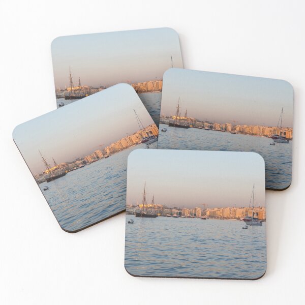 Item preview, Rose Gold and Silk - Sunrise at Marsamxett Harbour in Malta designed and sold by Georgia Mizuleva.