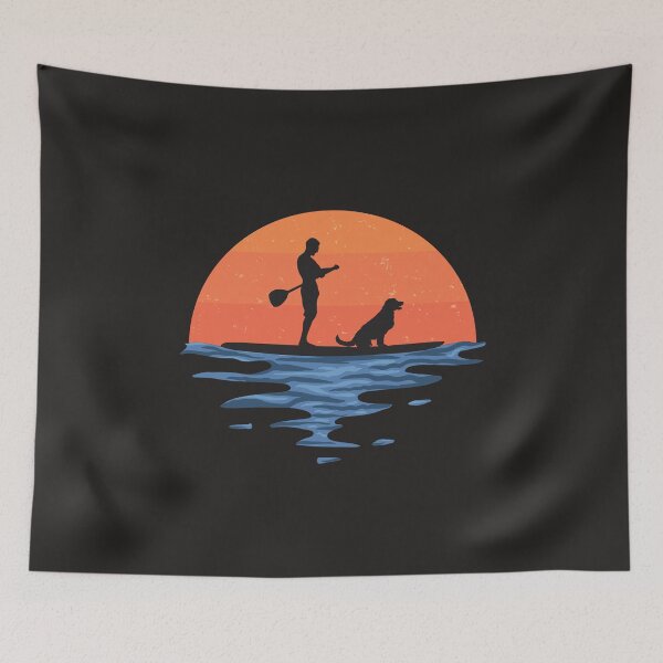 Item preview, Sunset Stand Up Paddle Dog And Man designed and sold by MrEddie10.