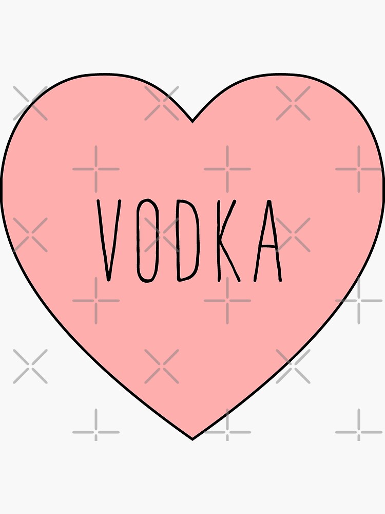 "I Love Vodka Heart Black Variant" Sticker for Sale by thepinecones