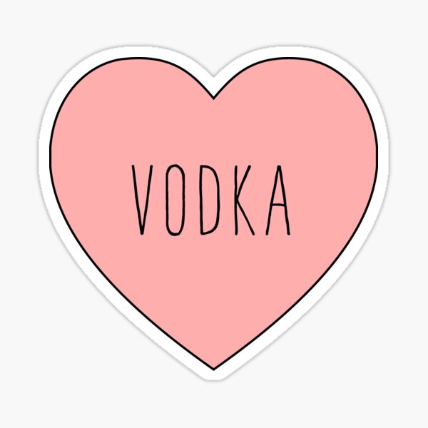 I Love Vodka Heart | Black Variant Sticker