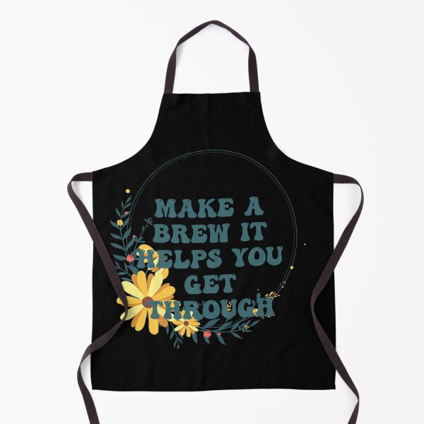 Aperçu de l'œuvre Flower bouquet wreath groovy yellow girls name font - Make a brew it helps you get through créée et vendue par Black British Designer - Photographer.