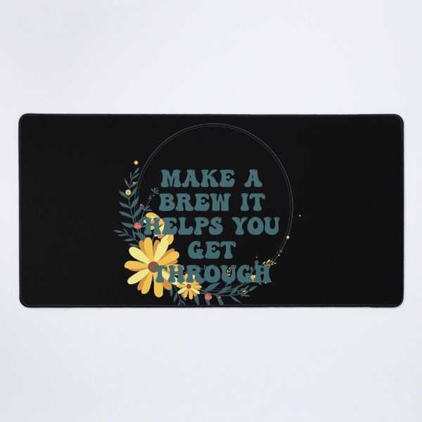 Item preview, Flower bouquet wreath groovy yellow girls name font - Make a brew it helps you get through designed and sold by Black British Designer - Photographer.