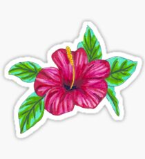 Pink Hibiscus - Marker Illustration Sticker