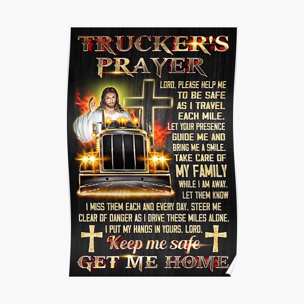 Trucker Prayer Posters for Sale Redbubble