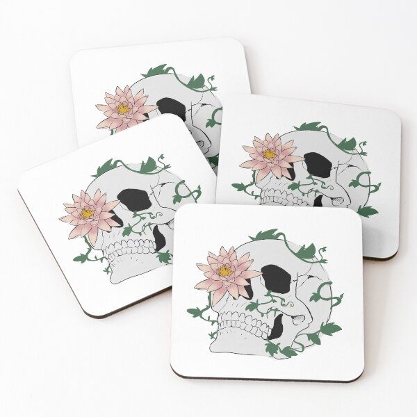 Item preview, Skull over grown with flora designed and sold by lasukira.