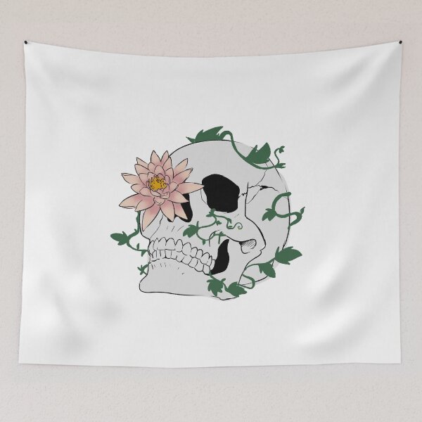 Item preview, Skull over grown with flora designed and sold by lasukira.