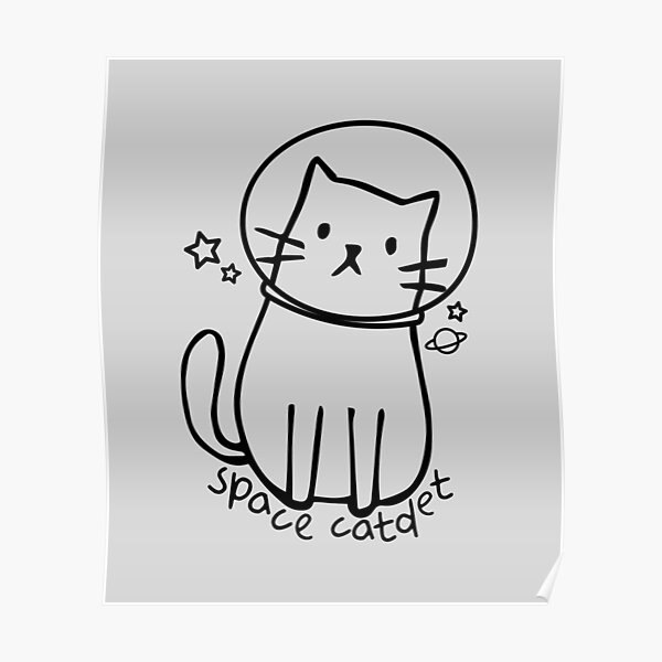 Catstronaut Space Catdet Funny Cat Poster