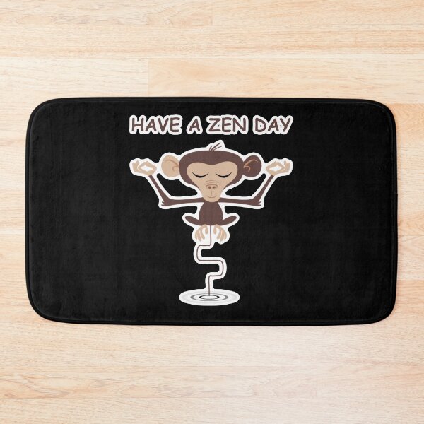 Item preview, HAVE A ZEN DAY - meditating monkey - BREATHE - relax meditate - positive vibes designed and sold by originalsusie.