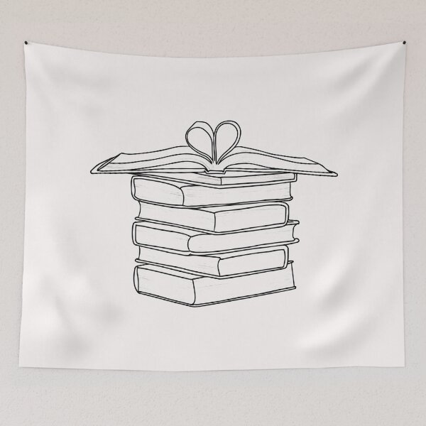 Item preview, Book Stack Line Art | Books Line Art designed and sold by Mrs-PenLine.