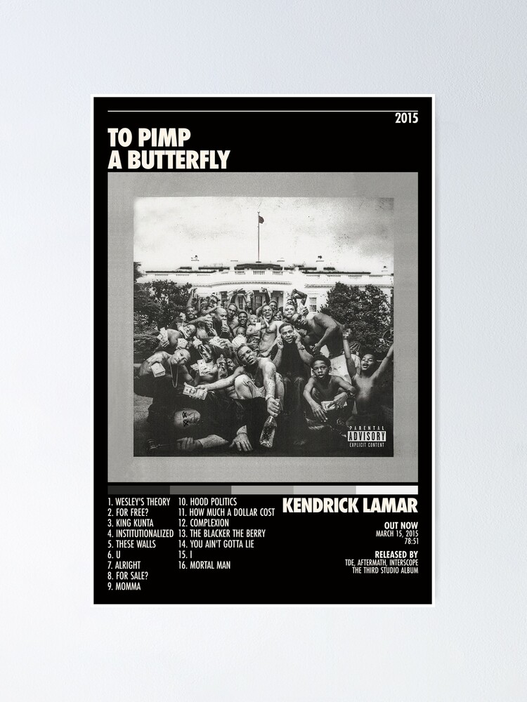 Kendrick Lamar To Pimp A Butterfly, Album Cover Poster