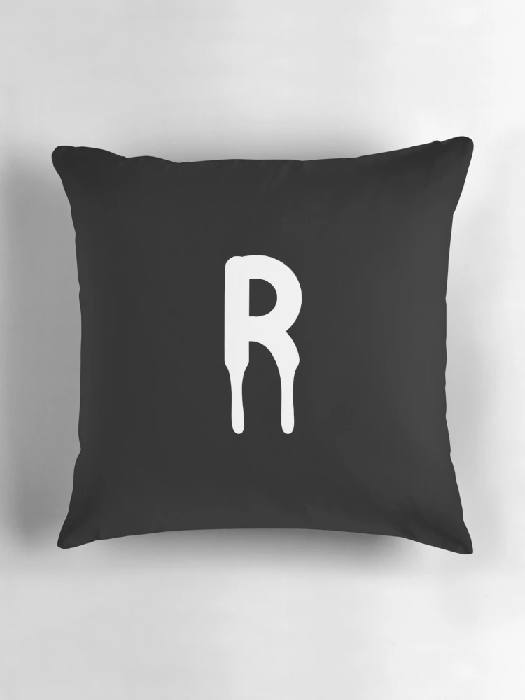 Imagen 3 de 4, Cojín con la obra Goteo Letra R Negro, diseñada y vendida por RADesigns21.