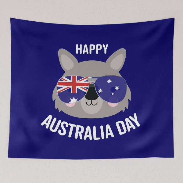Item preview, Happy Australia Day - wombat designed and sold by Polyxz.