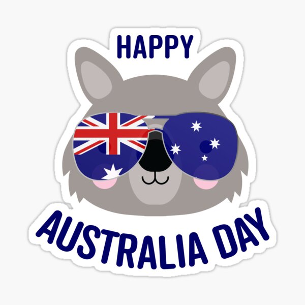 Item preview, Happy Australia Day - wombat designed and sold by Polyxz.