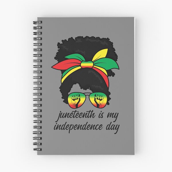 Aperçu de l'œuvre Juneteenth Is My Independence Day Messy Bun Juneteenth Gear créée et vendue par DynamicDesign.