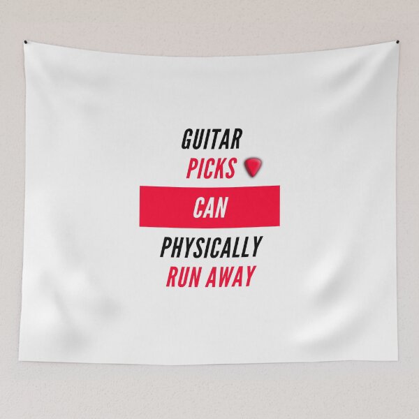 Item preview, Guitar picks can physically run away white designed and sold by AmonRa16.