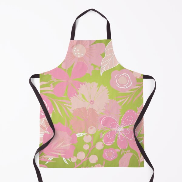 Item preview, Pink Cottage Garden on Olive Green Background designed and sold by GasconyPassion.