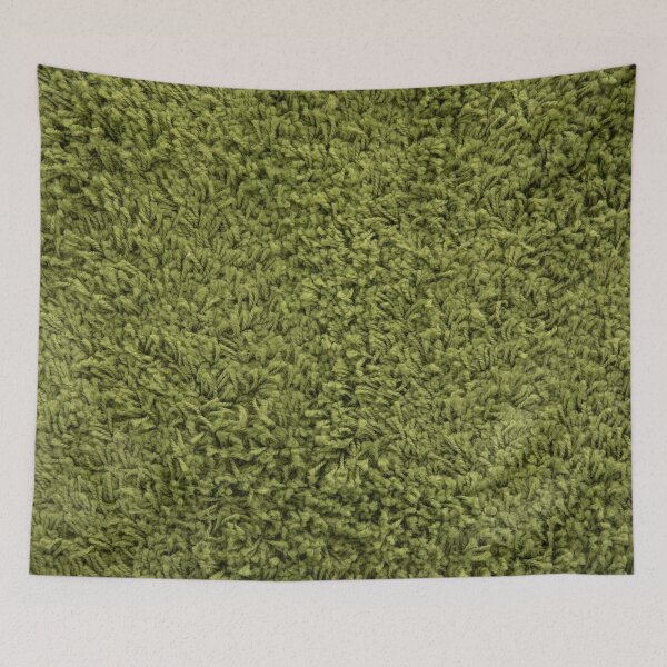 Item preview, fluffy carpet, green wool designed and sold by groundfloors.