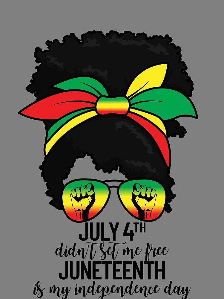 Aperçu 3 sur 3. Foulard avec l'œuvre July 4th Didn't Set Me Free Messy Bun Women's Juneteenth Gear créée et vendue par DynamicDesign.