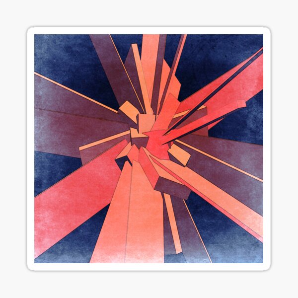 Vintage Orange Rectangles Sticker