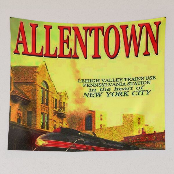 Item preview, vintage Railroad, vintage train, train engine, vintage Lehigh Valley railroad poster, Allentown train station, 1940s railroad, Hamilton Street, downtown Allentown, vintage Allentown, parlor cars,  designed and sold by Nostrathomas66.