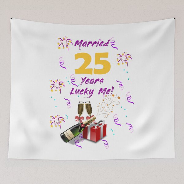 Item preview, Married 25 years lucky me! designed and sold by Skipperatthebay.