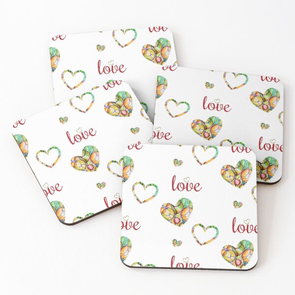 Item preview, Four abstract Hearts with  Love text  designed and sold by yul4ik80.