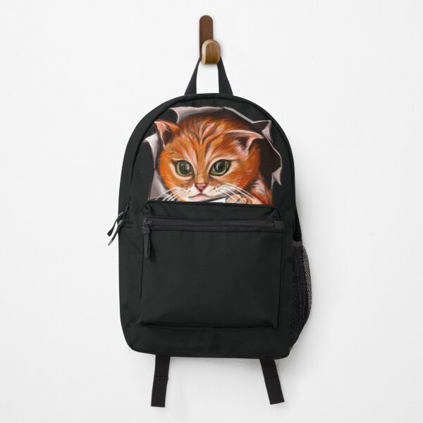 Item preview, cute stowaway kitten playing peekaboo from a rip torn hole with sign saying help! For those who love Cute cats designed and sold by Artonmytee.