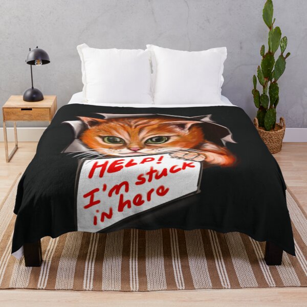 Item preview, cute stowaway kitten playing peekaboo from a rip torn hole with sign saying help! For those who love Cute cats designed and sold by Artonmytee.