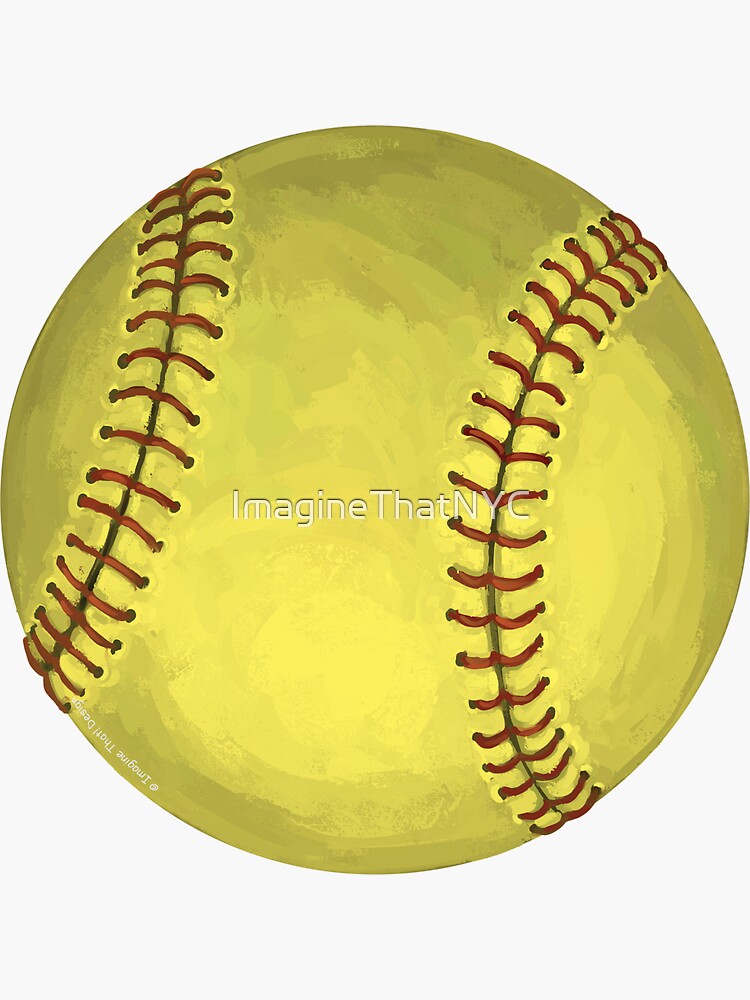 "Painted Softball Art" Sticker by ImagineThatNYC | Redbubble