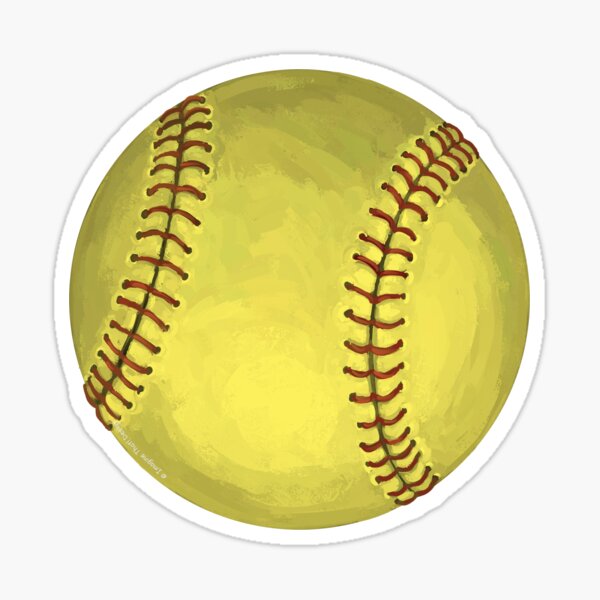 Painted Softball Art Sticker