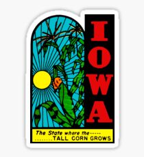 Iowa IA State Tall Corn Vintage Travel Decal Sticker