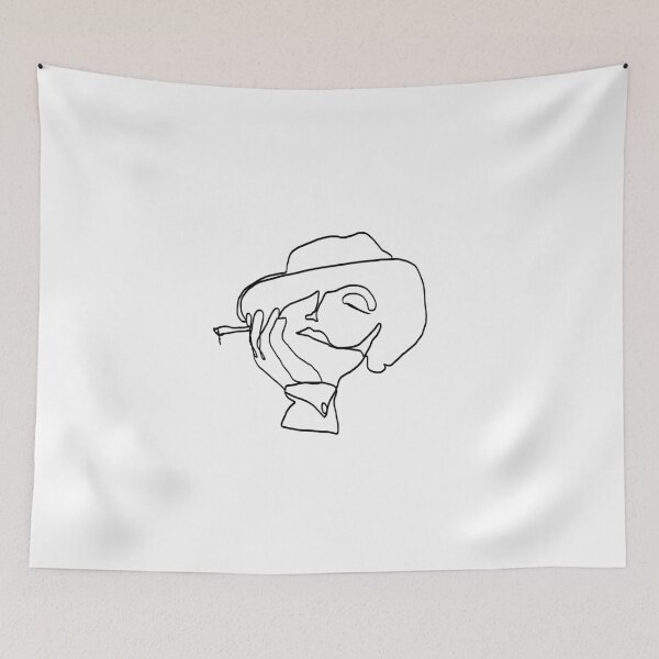 Item preview, Simple one line woman smoking designed and sold by lasukira.