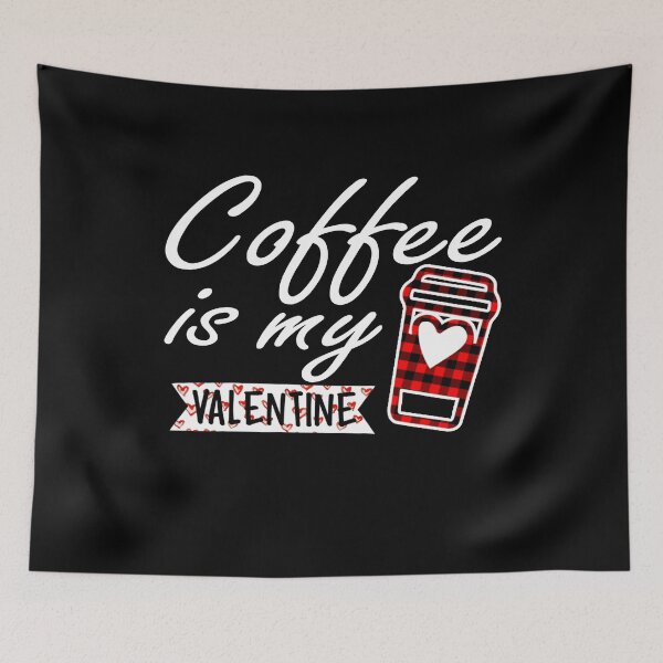 Item preview, Coffee is My valentine Red Buffalo Plaid shirt for women designed and sold by Marika1100.