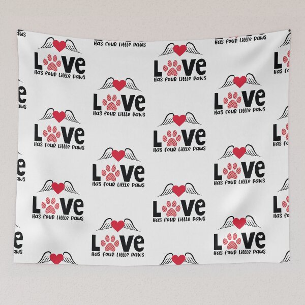 Item preview, Love Has Four Little Paws Happy Valentines Day 2022 designed and sold by BhavyaBathla.