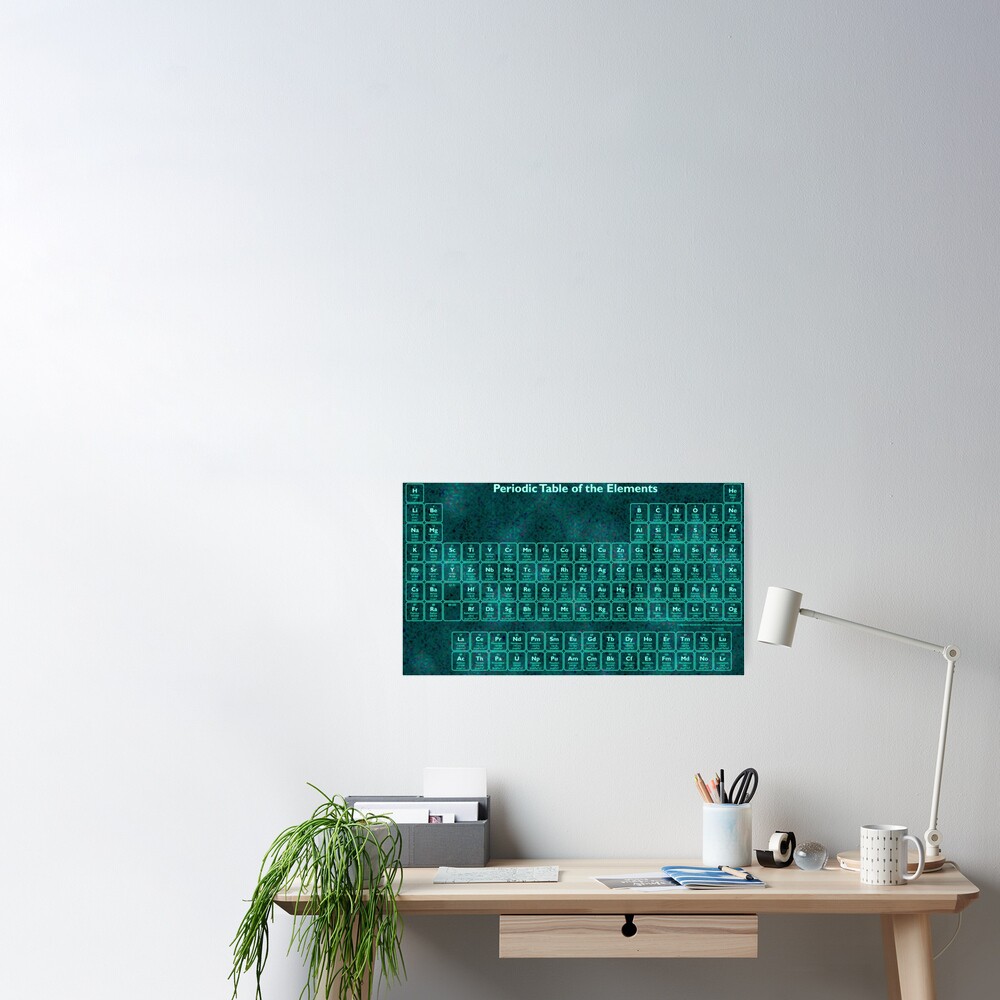 Glow Effect Periodic Table (118 Elements) Poster