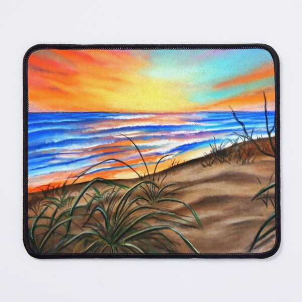 Item preview, Colourful Sunset Beach and Blue Ocean Waves in Pastel designed and sold by JulieSouster.