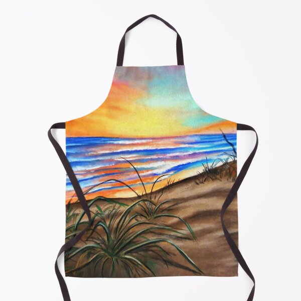 Item preview, Colourful Sunset Beach and Blue Ocean Waves in Pastel designed and sold by JulieSouster.
