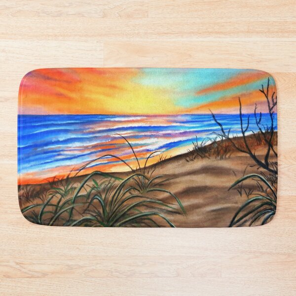 Item preview, Colourful Sunset Beach and Blue Ocean Waves in Pastel designed and sold by JulieSouster.
