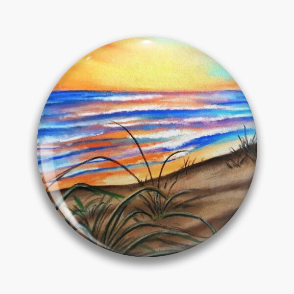 Item preview, Colourful Sunset Beach and Blue Ocean Waves in Pastel designed and sold by JulieSouster.