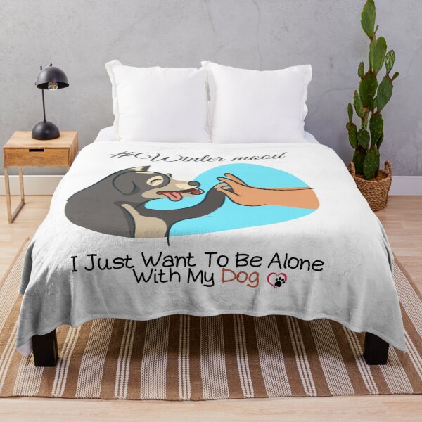 Item preview, I Just Want To Be Alone With My Dog - Trendy Wintermood Dog Design Gift Idea For Dog and Winter Lovers designed and sold by Prince - Bestseller ★★★★★.